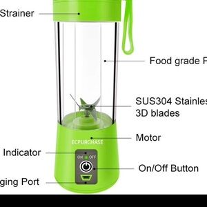 Green Portable Blender with USB Charging